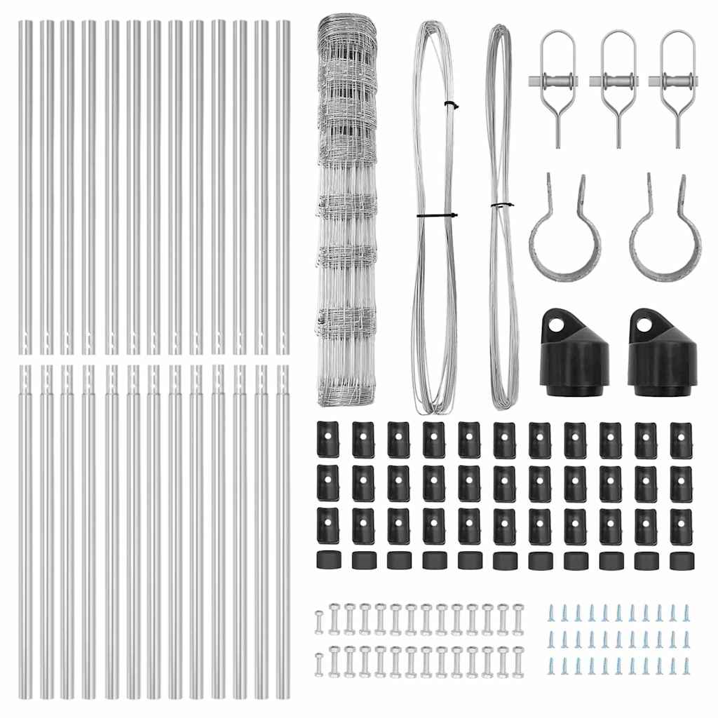 Wildzaun Silber 25 x 1 m Verzinkter Stahl